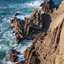 Folded rocks of the Atlantic Ocean